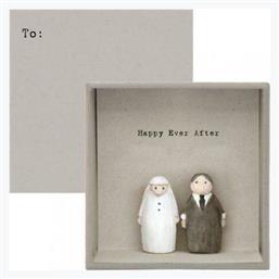 Ευχετήρια Κάρτα Γάμου σε Κουτί Happy Ever After 7x7cm