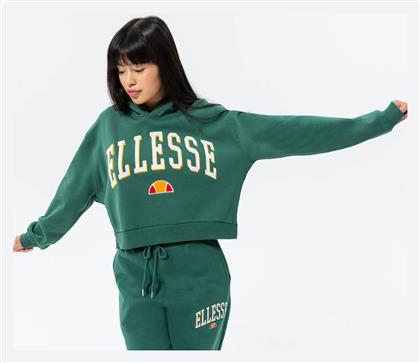 Ellesse Cropped Γυναικείο Φούτερ με Κουκούλα Πράσινο