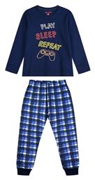 Energiers Παιδική Πιτζάμα Χειμωνιάτικη Navy Μπλε Play, Sleep, Repeat