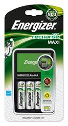 Energizer ACCU Recharge Maxi Φορτιστής 4 Μπαταριών Ni-MH Μεγέθους AA/AAA Σετ με 4x AA 2000mAh