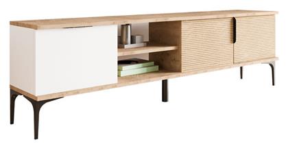 Έπιπλο Τηλεόρασης Ξύλινο Kowel Λευκό-oak Μ180xΠ34xΥ51cm