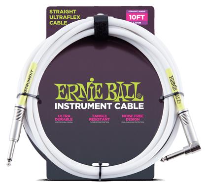 Ernie Ball Instrument Cable 6.3mm male - 6.3mm male 3m Λευκό (P06049)