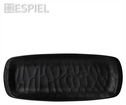 Espiel Wavy Πιάτο Ρηχό από Μελαμίνη Matte Black 26.5x11cm