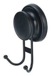 Estia Άγκιστρο Μπάνιου Διπλό με Βεντούζα ​7x5.5cm Μαύρο