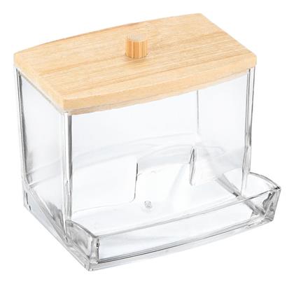 Estia Bamboo Essentials Επιτραπέζια Θήκη για Βαμβάκι Μπαμπού Διάφανη