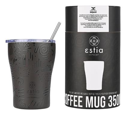 Estia Coffee Mug Save The Aegean 350ml Noir echo