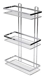 Estia Elegant Επιτοίχια Ραφιέρα Μπάνιου Inox με 3 Ράφια 20.1x20.1x53.6cm