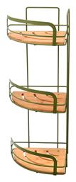 Estia Essentials Γωνιακή Επιτοίχια Ραφιέρα Μπάνιου Bamboo με 3 Ράφια 19.5x19.5x49cm Καφέ