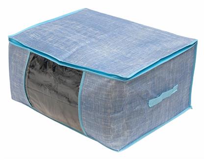 Estia Folk Υφασμάτινη Θήκη Αποθήκευσης Ρούχων σε Μπλε Χρώμα 45x60x30cm