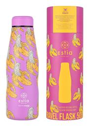 Estia Travel Flask Save the Aegean Μπουκάλι Θερμός Ανοξείδωτο BPA Free BANANA SWIRL 500ml