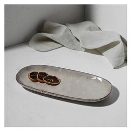 Estia Vignette Stoneware Πιατέλα Σερβιρίσματος Οβάλ Κεραμική Γκρι 31.3x15εκ. 2τμχ