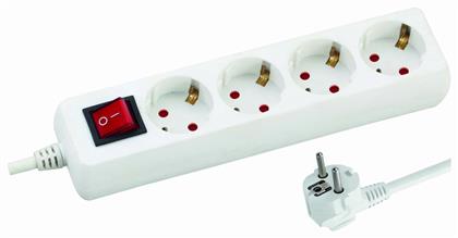 Eurolamp Πολύπριζο με Διακόπτη και Καλώδιο 3m Αγγλίας