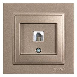 Eurolamp Πρίζα Τηλεφώνου με Πλαίσιο Μονή σε Καφέ Χρώμα 152-10538