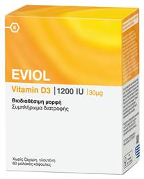 Eviol Vitamin D3 Βιταμίνη για Ανοσοποιητικό 1200iu 60 μαλακές κάψουλες από το Pharm24