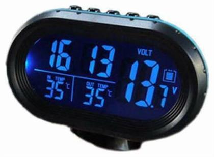 Factory Ψηφιακό Ρολόι / Βολτόμετρο / Θερμόμετρο Αυτοκινήτου Μπλε VST-7009V