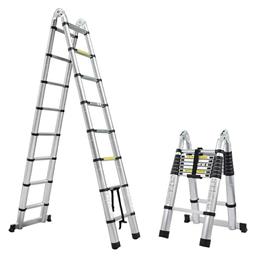 Factory Τηλεσκοπική Σκάλα Αλουμινίου 16 Σκαλιών