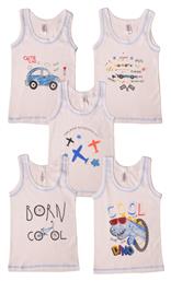 Φανελάκια Παιδικά Αμάνικα Τύπωμα Trendy Fanp03-λευκό