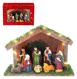 Φάτνη Ξύλινη Μεσαίου Μεγέθους Φωτιζόμενη