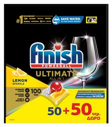 Finish Powerball Ultimate All in One 2x50 Κάψουλες Πλυντηρίου Πιάτων με Άρωμα Λεμόνι