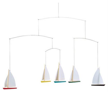 Flensted Mobiles Παιδικό Διακοσμητικό Μόμπιλε Δωματίου Λευκό από Ξύλο Ιστιοπλοϊκοί Αγώνες 35x65cm