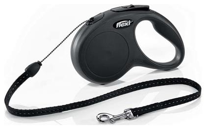 Flexi Πτυσσόμενο Λουρί/Οδηγός Σκύλου Ιμάντας 5m έως 12kg (Μαύρο) σε Μαύρο χρώμα 5m έως 12kg