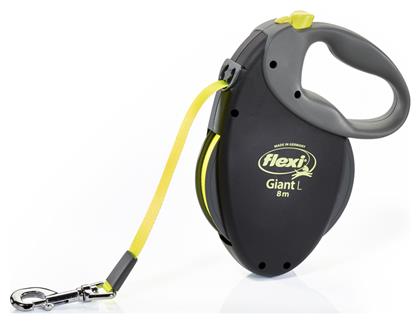 Flexi Πτυσσόμενο Λουρί/Οδηγός Σκύλου Ιμάντας έως 50kg L σε Μαύρο χρώμα 8m έως 50kg