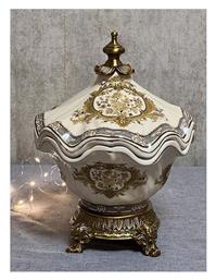 Φοντανιέρα Πορσελάνης με Καπάκι 21x21x28cm Λευκή