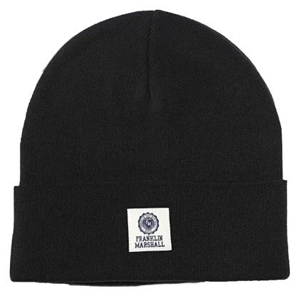 Franklin & Marshall Beanie Ανδρικός Σκούφος Πλεκτός σε Μαύρο χρώμα