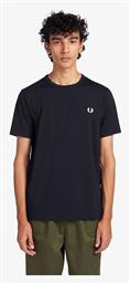 Fred Perry Ανδρικό T-shirt Navy Μπλε Μονόχρωμο