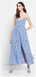 Funky Buddha Maxi Καλοκαιρινό All Day Φόρεμα με Τιράντα Tranquil Blue