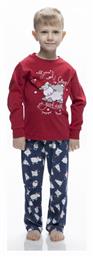 Galaxy Παιδική Πιτζάμα Χειμωνιάτικη Κόκκινη