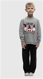 Galaxy Παιδική Πιτζάμα Χειμωνιάτικη Βαμβακερή Γκρι μελανζέ