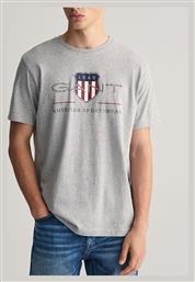 Gant Archive Shield Ανδρικό T-shirt Κοντομάνικο Lightgray