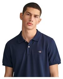 Gant Shield Pique Ανδρική Μπλούζα Κοντομάνικη Polo Navy Μπλε