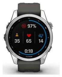 Garmin Fenix 7S Stainless Steel 42mm Αδιάβροχο Smartwatch με Παλμογράφο (Silver with Graphite Band) από το e-shop