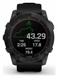 Garmin Fenix 7X Solar Stainless Steel 51mm Αδιάβροχο Smartwatch με Παλμογράφο (Slate Grey with Black Band)