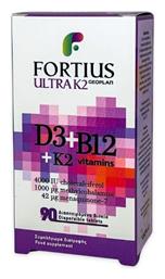 Geoplan Nutraceuticals Fortius Ultra K2 + D3 + B12 Βιταμίνη 90 υπογλώσσια δισκία
