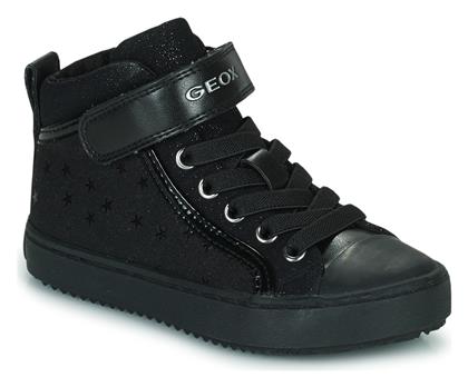 Geox Παιδικά Sneakers High Kalispera Ανατομικά με Σκρατς για Κορίτσι Μαύρα