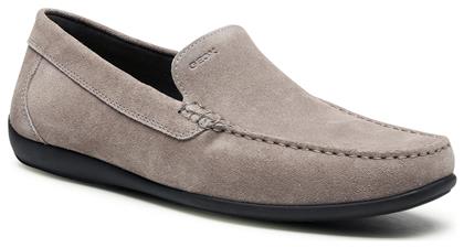 Geox U Ascanio Δερμάτινα Ανδρικά Loafers σε Γκρι Χρώμα