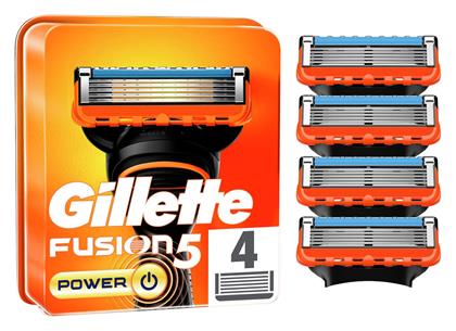 Gillette Fusion Power Λεπίδες Ανταλλακτικές Κεφαλές με 5 Λεπίδες και Λιπαντική Ταινία 4τμχ