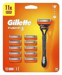 Gillette Fusion5 Ξυραφάκι με Ανταλλακτικές Κεφαλές 5 Λεπίδων και Λιπαντική Ταινία 11τμχ