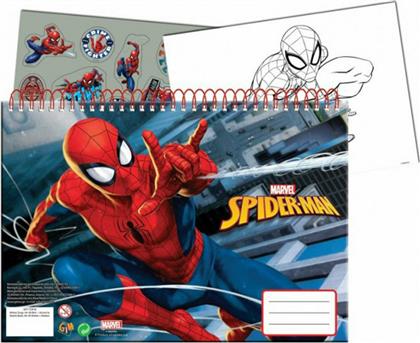 Gim Μπλοκ Ζωγραφικής Spider-Man με Αυτοκόλλητα 23x33cm (40φύλλα) από το Moustakas Toys