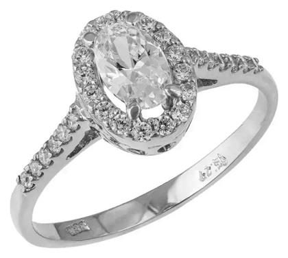 Γυναικείο Δαχτυλίδι Λευκόχρυσο 14Κ