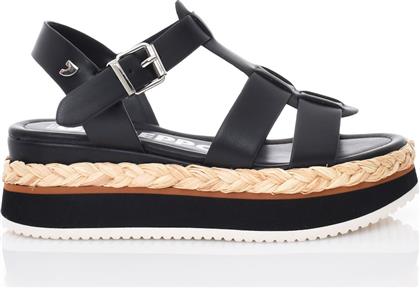 Gioseppo Γυναικεία Σανδάλια με Λουράκι Flatforms σε Μαύρο Χρώμα