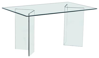 Glasser Clear Τραπέζι Κουζίνας Γυάλινο Διάφανο 150x90x75εκ.