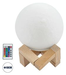 GloboStar Moon Διακοσμητικό Φωτιστικό με Φωτισμό RGB Μοοn Light LED σε Λευκό Χρώμα