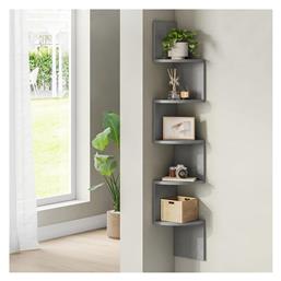 Γωνιακή Βιβλιοθήκη 20x20x126εκ. Γκρι