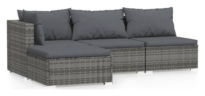 Γωνιακός Καναπές Εξωτερικού Χώρου Rattan με Μαξιλάρια 210x140x60.5cm