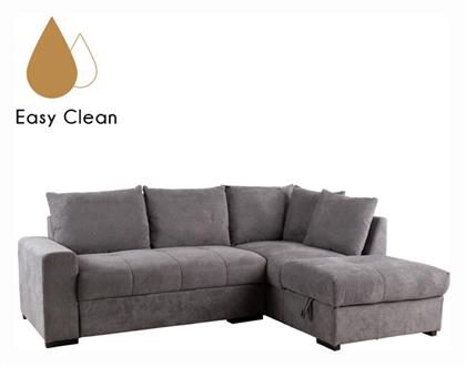 Γωνιακός Καναπές Κρεβάτι Υφασμάτινος 241x173x94εκ. Stone