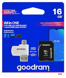 GoodRAM Μ1Α4 microSDHC 16GB Class 10 U1 UHS-I